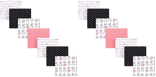 Image of Hudson Baby Unisex Baby Cotton Flannel Receiving Blankets Bundle, Bonjour, One Size (Pack of 2)