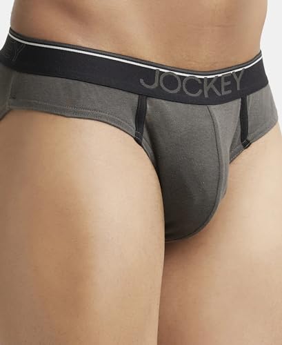 Image of Jockey 8044 Men's Super Combed Cotton Rib Solid Brief with Ultrasoft Waistband
