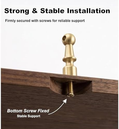 2 Kit Shelf Rails for Shelves - Sturdy Anti-Fall Display Rods with End & Center Brackets for Kitchen, Bookshelf, Cabinet - 9in/23cm Solid Shelf Fence Rails
