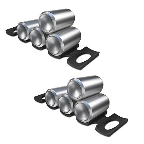 kwmobile 2x Faltbarer Flaschenhalter Kühlschrank Schrank - 31 x 9,5 x 1,0cm - Silikon Flaschenablage Stapelhilfe Set in Schwarz