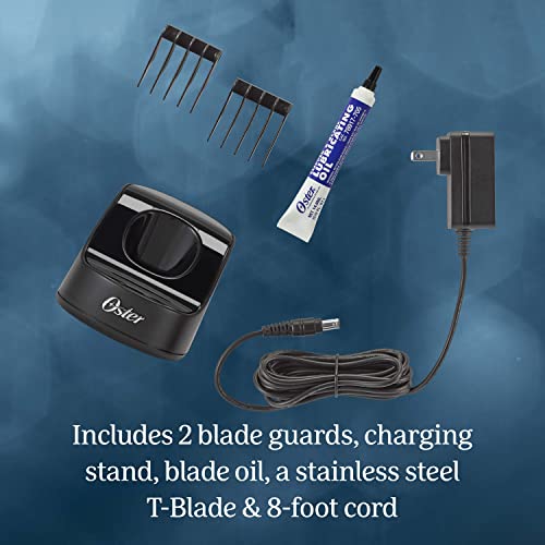 Oster Professional Cordless Hair Trimmer With Rechargeable Battery And Ergonomic Design, T-Finisher T-Blade Trimmer, Burgundy #TOP5
