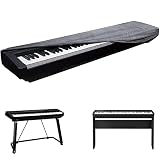 WOMACO Piano Keyboard Cover Stretchy Plush Velvet Dust Cover for 76-88 Keys Digital Piano Keyboard (