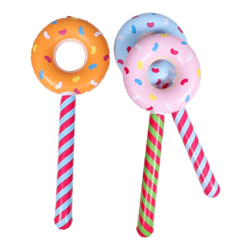 TOYANDONA 3 Piezas Donut Inflable Globos De Juguete Suministros De Fiesta Piscina Juguetes Inflables Donut Inflable Palos De Piruleta Accesorios Inflables Donut Inflable Favores De Partido