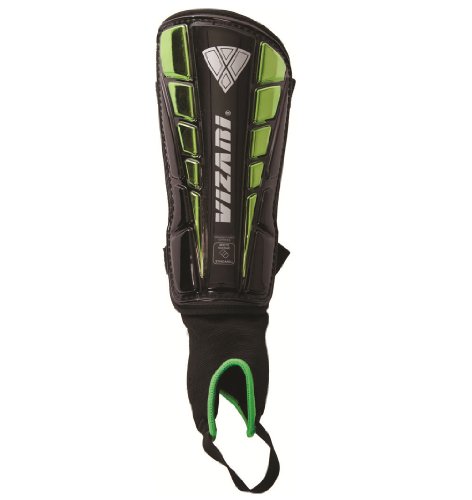 Vizari Sport Preston Shin Guard, Black/Green, Medium