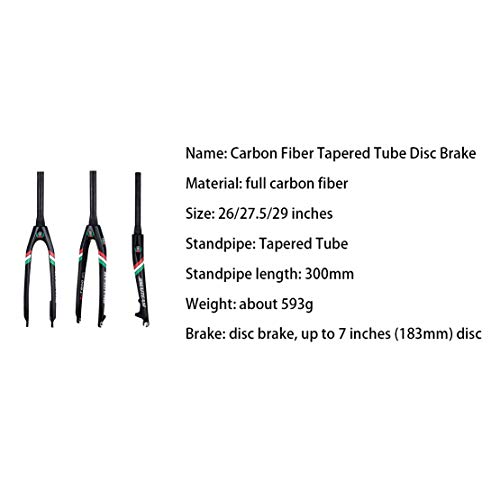 Hiod Mountain Bike Forks Carbon Fiber Fork Cone Rigid Fork Bicycle Disc Brake Fork,29 #TOP6