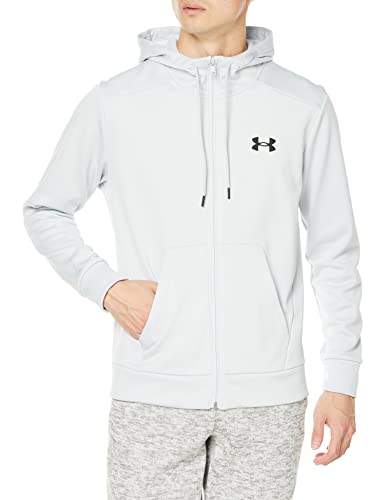 Under Armour Mens ArmourFleece Full Zip Hoodie , (014) Halo Gray / / Black , Large