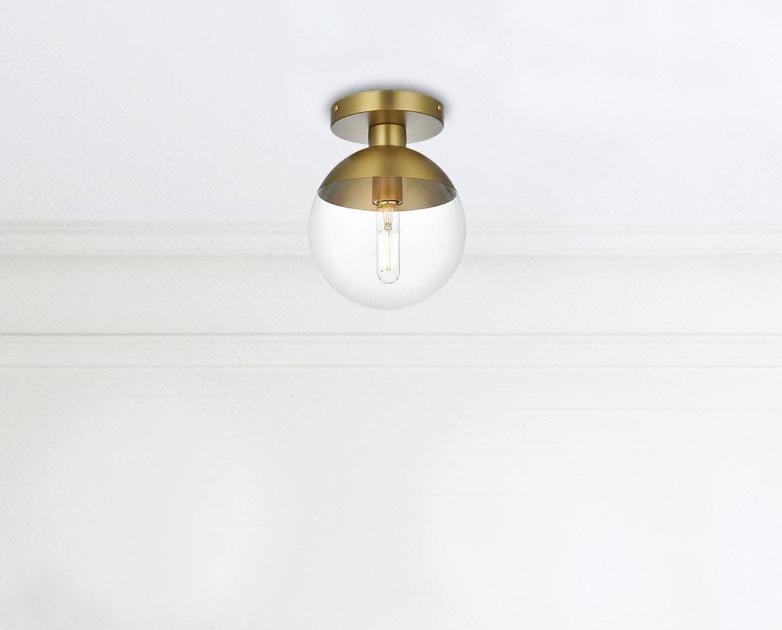Eclipse 1 Light Chrome Flush Mount with Clear Glass