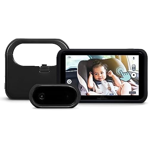 Tiny Traveler Baby Monitor - Tiny Wireless Basic Kit (TT002PBB) with Power Bank - Wireless Baby Car Monitor Camera, 8 Hours Power Bank, Night Vision, Video Record & Share, 5" Touchscreen LCD - Black
