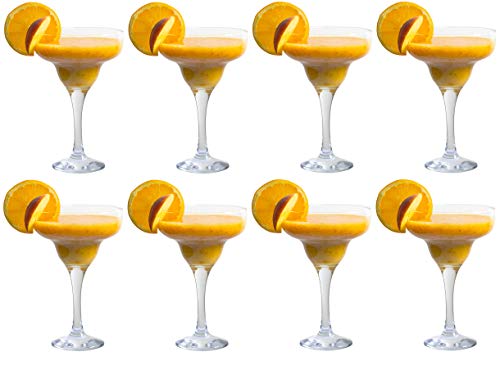 Epure Firenze Collection 8 Piece Margarita Glass Set - Classic For Drinking Margaritas, Pina Coladas, Daiquiris, and Other Cocktails (Margarita (10 oz))
