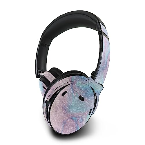 Image of MightySkins Glossy Glitter Skin Compatible with Bose QuietComfort 45 Headphones Pastel Wave | Protective, Durable High-Gloss Glitter Finish | Easy to Apply | Made in The USA