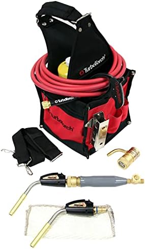 TURBOTORCH 0386-1397 PL-DLXPT Deluxe Self-Lighting Portable Torch Kit, Propane/Mapp-Pro, Includes Soft Tool Bag, H-4 Handle, STK-R Regulator, TS-12 Hose, Clamp, PL-812 Heat Shield, PL-3T/PL-3T Tips