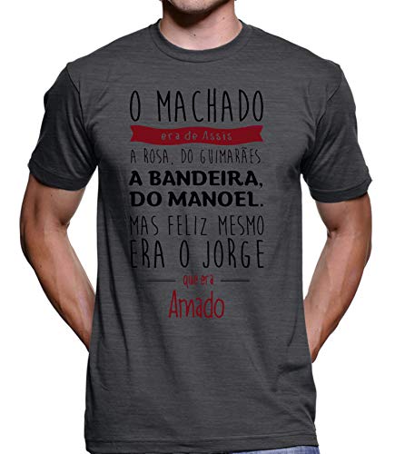 Camiseta Machado De Assis Bandeira Jorge Amado Algodão 1175 (Branco, G)