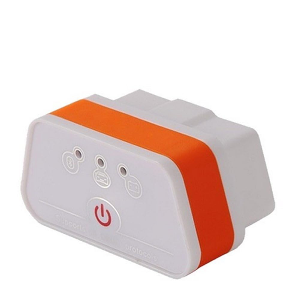 iovi iCar2 Bluetooth OBD II (ARM Based) Auto Diagnostic Tool with Power Switch for Android Devices (White-Orange)