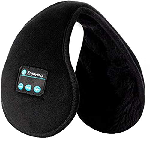 Puzzlos Ohrenschützer Kopfhörer Bluetooth - Faltbare Ohrwärmer,Bluetooth V5.0 Kabellos Musik Over-Ear Headsets mit Mikrofon,Warme Gemütlich Vlies Ohrenschützer Winter Damen Herren Kinder Cover