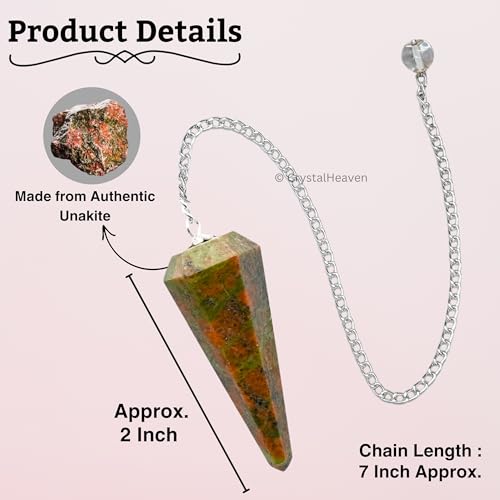 Image of Unakite Pendulum Dowsing Tool - Natural Crystal Pendulum for Spiritual Guidance - Premium Dowser Pendulum for Accurate Divination and Energy Healing - Perfect for Energy Healing and Chakra Balancing - Handcrafted with Precision and Elegance