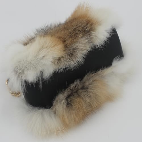 Image of Luxurious Fashion Natural Fox Fur with Hair Handbag for Women and Ladies