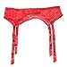 Produktbild Fablcrew Transparente Spitzenstrumpfband Reizwäsche Strapsgürtel Mit Einer Verstellbaren Schnalle Hängen (Rot)