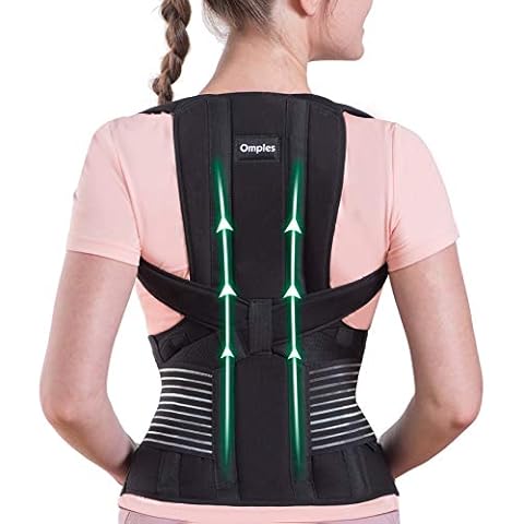 Omples Posture Corrector for Women and Men Thoracic Back Brace Straightener Shoulder Upright Support Trainer for Body Correction and Neck Pain Relief, Small (waist 26-34 inch) Cover