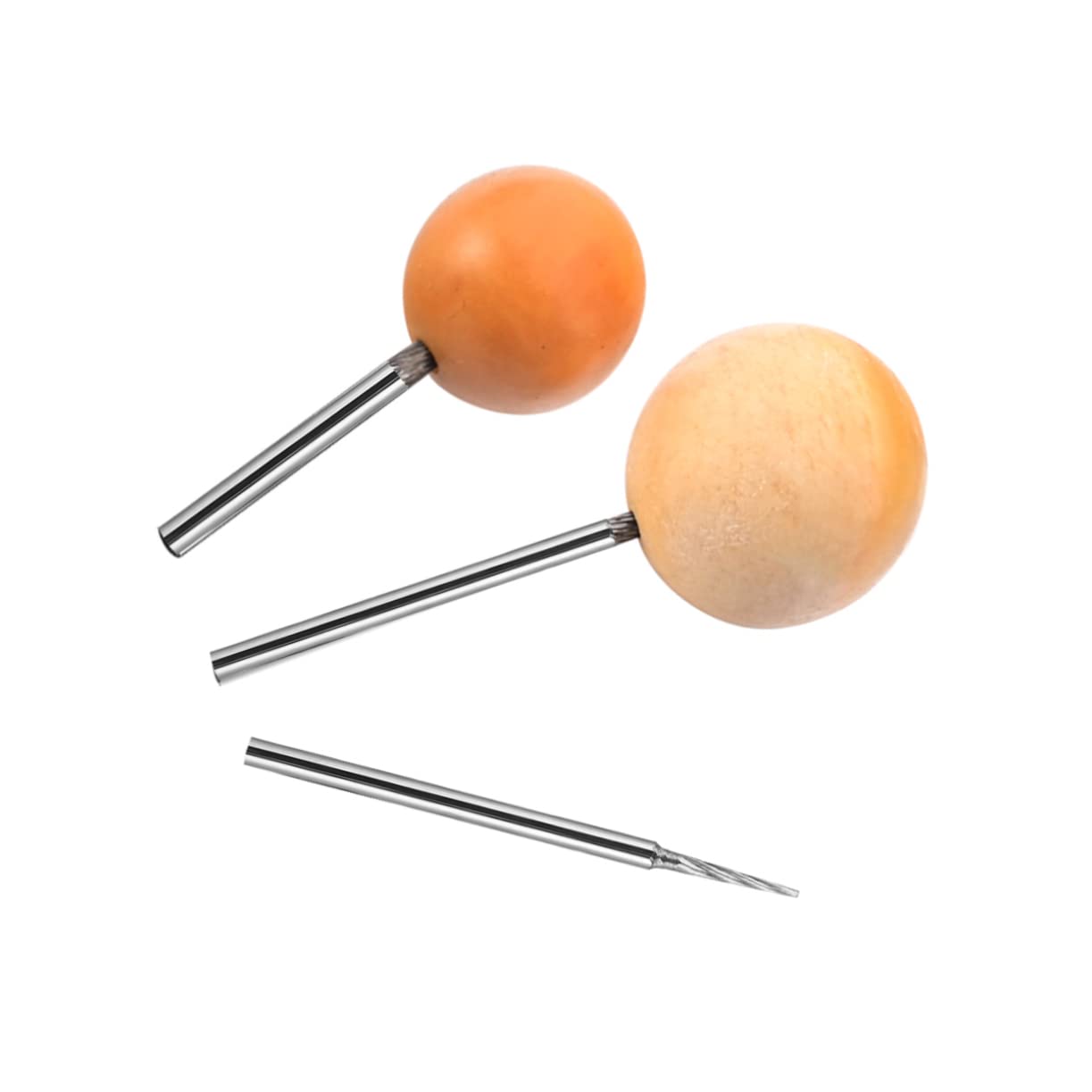 STOBAZA 3pcs Bead Polishing Rod Steel Bead Drill Cylindrical Grind Make Fixed Shaft Needle Fixed Rod Bead Polishing Shaft Silver Metal