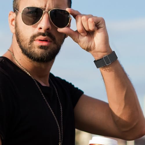 Image of Delidigi Stretchy Bands Compatible for Apple Watch Band Women 40mm 38mm 41mm 42mm 44mm 45mm 46mm 49mm, Nylon Braided Straps for iWatch Series 11 10 9 8 7 6 SE 5 4 3 Ultra 3 2 1