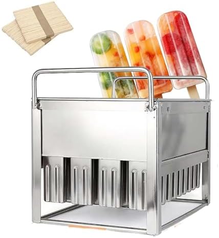 Stainless Steel Popsicle Molds - 40 DIY Ice Pop Makers + 100 Wooden Sticks for Easy Frozen Treats, Ice Cream, Family Fun, Summer Desserts, Eco-Friendly