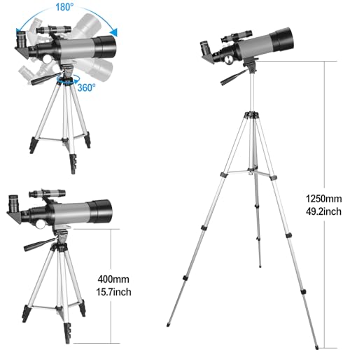 Celticbird Telescópios para crianças iniciantes, 70 mm abertura 400 mm telescópio refratário astronô