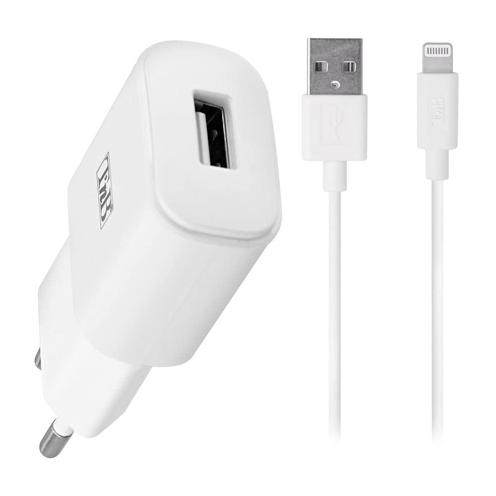 Pack Secteur Lightning 2.4 A T'nB Blanc pour recharge rapide iPhone - 5