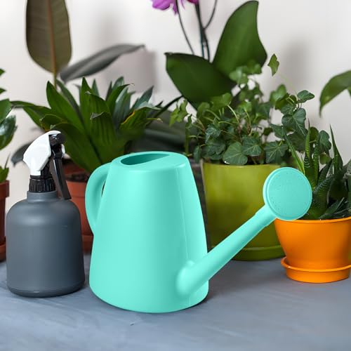 ZXJ Plant Watering Cans for Indoor and Outdoor Home Garden Plants - with Long Spout - Turquoise - 1/2 Gallon