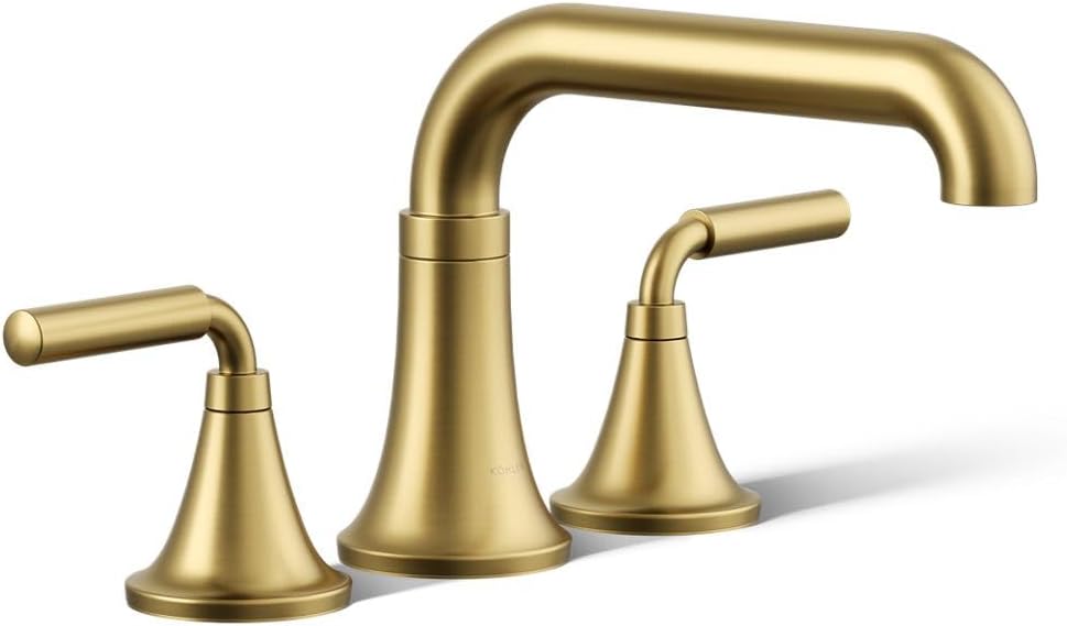 Kohler T27417-4-2MB Tone™ Deck-Mount Bath Faucet Trim, Vibrant Brushed Moderne Brass