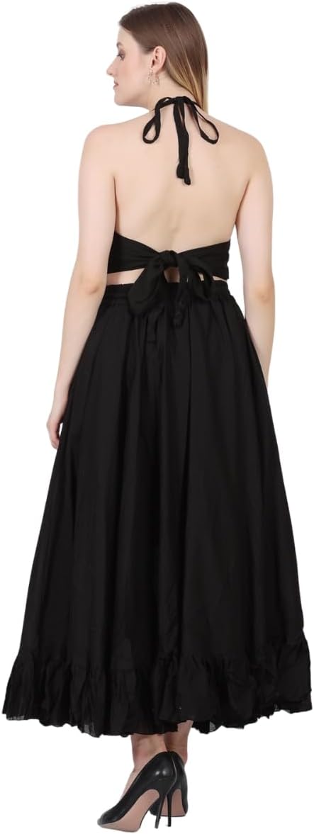 Wevez Women’s 15 Yard Cotton Maxi Skirt – Elastic Waist Flowy Skirt for Belly Dance, Boho Festival & Summer Holiday - Image 5