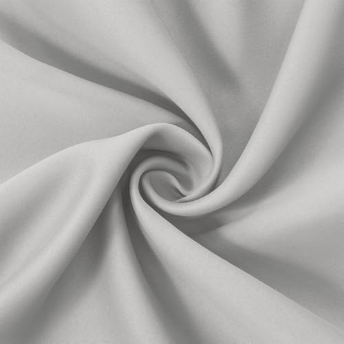 Image of LEMOMO Light Grey Blackout Curtains 52 x 63 Inch Length /Set of 2 Curtain Panels /Thermal Insulated Room Darkening Blackout Curtains for Bedroom