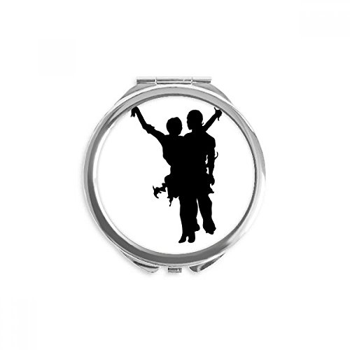 Miroir à la main danseur duo danse art rond portable pour vos retouches en voyage