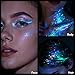 CNDNO 12 Colors Glow in The Dark Glitter Gel,Makeup Chunky Fine Glitter for Women, UV Black Light Body/Face/Hair/Eyeshadow for Halloween Makeup Raves Festivals