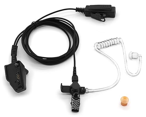 SUNDELY® Earpiece Headset for Kenwood Radio NX-200 NX-5400 TK-285 TK-380 TK-390 TK-490 TK-2212 TK-3180 TKR-830 Multi-pin Walkie Talkie FBI Style Covert Acoustic Air Tube PTT
