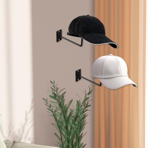 Jtuxcke Set of 5 Metal Hat Holder, Cowboy Hat Rack Storage Wall Mounted Cowboy, Hat Rack for Wall Display Organizer Display Rack for Cowboy Hat, Western Hats, Cap, Wigs