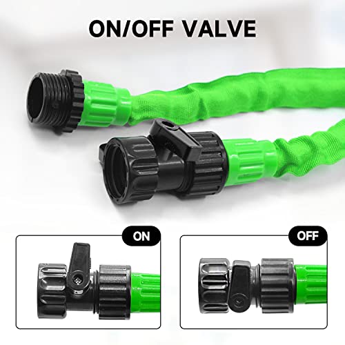 Expandable Garden Hose Water Pipe - Lightweight Water Hose with 7 Function Nozzle, Flexible 50FT Retractable Magic Garden Hoses for Washing, Green - Thumbnail 5