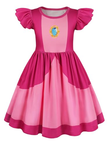Marendyee Pink Princess Costume Dress for Girls Halloween Cosplay Fancy Dresses Birthday Party