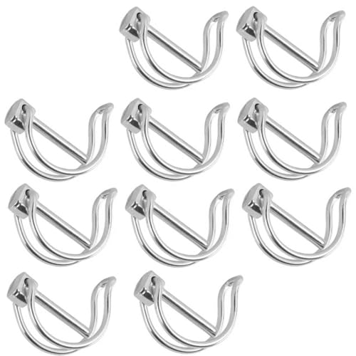 Lot de 10 goupilles de sécurité 11 x 65 mm, goupilles pliantes tubulaires, avec fermeture de verrouillage, goupille galvanisée, boulons de sécurité, pour ferme, pelouse, jardin