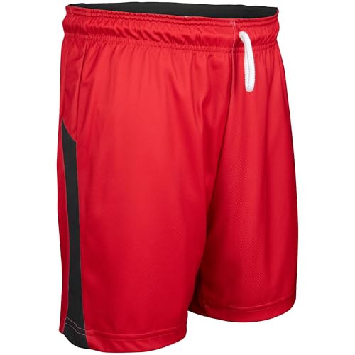 CHAMPRO Swish Reversible Basketball Shorts, Men's Large, Scarlet, Black
