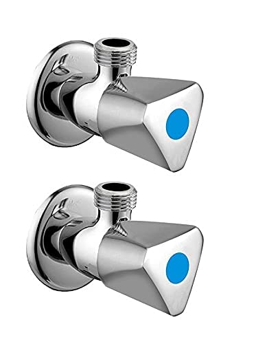WISDOM Stainless Steel Angle Valve Tap Chrome Plated Angle Cock Faucet for Toilet, Wash Basin,Kitchen,Geyser,Bathroom (Pack of 2, ACURA ANGLE) (B0B8H76LXP) Amazon Price History, Amazon Price Tracker