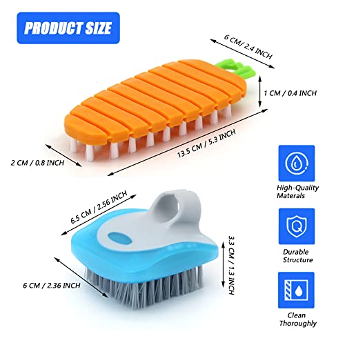 Vegetable Brush Set, Potato Scrubber Brush, Vegetable Brush Scrubber For Food, Carrots Pattern Flexible Bendable Cleaning Tools For Mushroom/Potato/Corn/Egg (4 Pack) #TOP1
