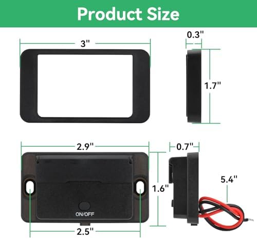 ULITECO 76W 12V USB Outlet Panel Wall Mount with Blue Voltmeter Dual 36W PD & Dual 18W QC3.0 Car USB Port Lightweight 12V USB Charger with ON/Off Switch — view 4