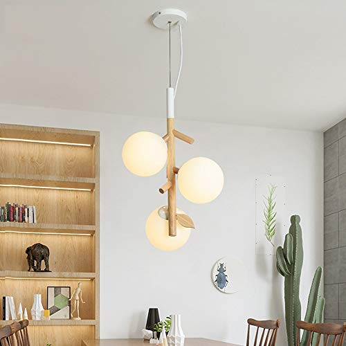 Chandelier nordique en bois noble luminaire suspendu de haute manufacture