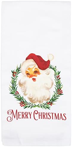 Mary Square Merry Christmas Santa Claus Red 18 x 26 All Cotton Christmas Dish Tea Hand Towel