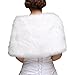 Insun Mujeres Chal Estolas de Piel Boleros para Fiesta Bodas Blanco