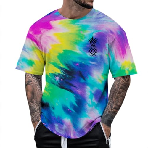 Chemise blanche homme manche courte t-shirt été imprimé floral aquarelle léger