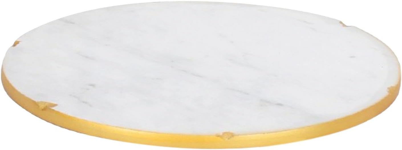 Marble Round Vanity Tray, Dresser Tray Perfume Organizer, Makeup Tray Marble Decorative Tray, Cosmetic Storage Tray for Table Wedding Vanity, Diameter 15cm