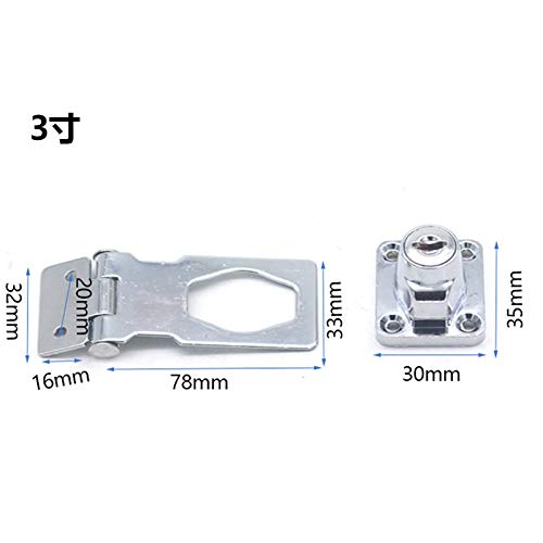 2 Packs Keyed Hasp Locks Twist Knob Keyed Locking Hasp For Small Doors, Cabinets And More,Stainless Steel Steel, Chrome Plated Hasp Lock Catch Latch Safety Lock Door Lock With Keys(3 Inch) #TOP1