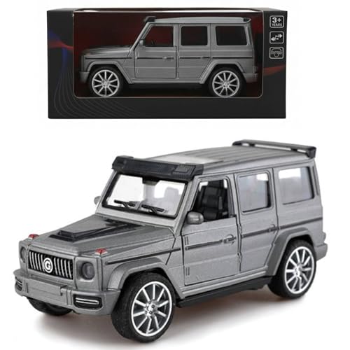 Image of SHAKTISM Die-Cast Metal Car Toy -1:36 Scale, Opening Doors, Pull Back Function, Collectible Toy, Racing Car for Kids Birthday Gift for Boys Girls (Grey G-Wagon Diecast)