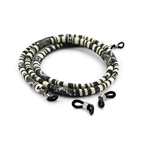 RUBY - Cordon Etnico Para Gafas, Correas De Sujecion Para Gafas De Sol, Retenedor De Gafas, Cuerda Para Gafas Etnico, Cordones Vintage Accesorios Para Gafas, Sunglass Holder (Zebra)